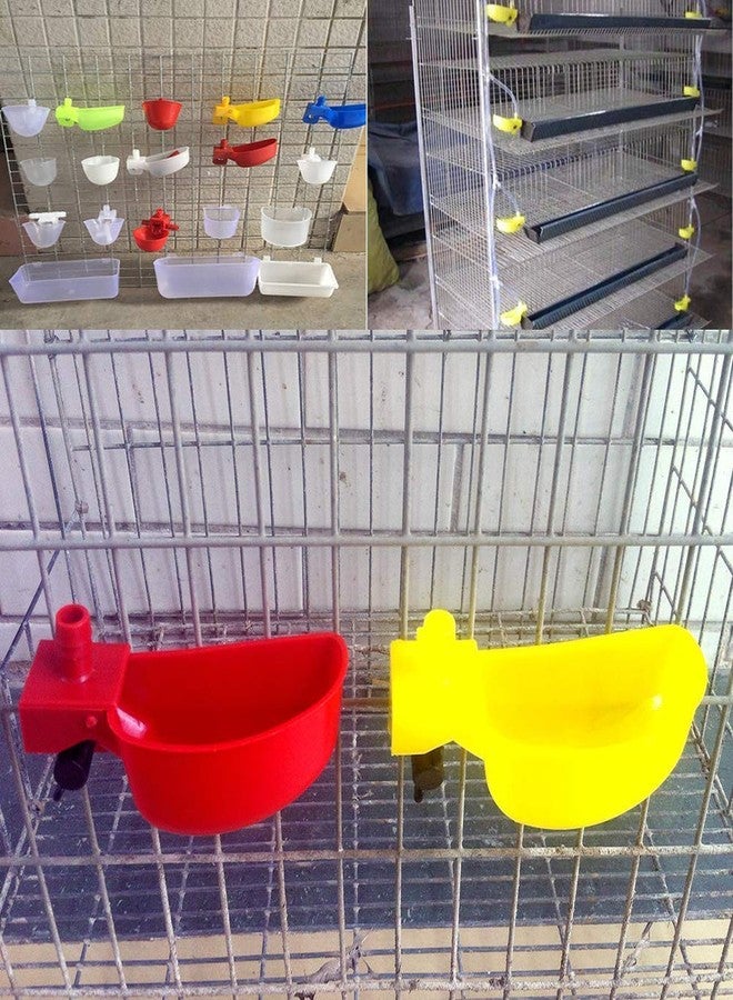 MODUODUO 12Pcs Quail Water Cups Pigeon Automatic Bird Waterer for Cage Hang Drinker Breeding Poultry Drinking Bowls(Red) - Image 2